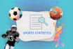 provide stats for your sports game or match