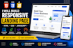 build responsive HTML CSS javascript landing page