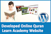 developed online learn quran academy website