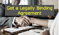 write a legally binding agreement