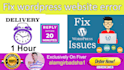 fix wordpress website errors, issues, and bugs in 1 hour