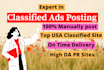 do 50 classified ads posting in manually