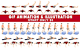 create workout, exercise, yoga pose gif animation for you