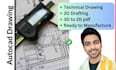 provide 2d mechanical drafting in autocad and solidworks