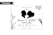 draw couple silhouette to element in wedding invitation
