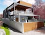 design house exterior and 3d render