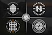 do badge clothing line initial letters monogram minimal initial text letter logo