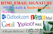 design clickable HTML email signature with custom code