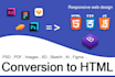 convert PSD to HTML CSS responsive bootstrap