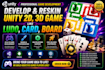 develop and reskin unity 2d, 3d game like ludo,card,board