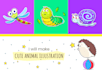 make cute animal vector illustration for you
