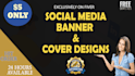 create podcast twitter, facebook cover banner or other design