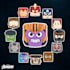 create a cute square character for logo, mascot or sticker