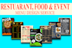 design professional restaurant bar coffee event party menu