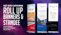 design creative backdrop, pull up roller banner and retractable banner