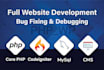 build your static website using HTML, CSS, PHP