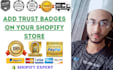 add trust badges on your shopify and wordpress store or website