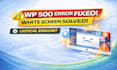 fix wordpress white screen, 500 error and critical issues fast