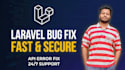 fix laravel php bugs and build custom web application