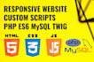 develop website in html, css, javascript bootstrap, react, php