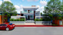 do photorealistic exterior rendering, 3d exterior design of modern house