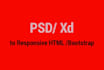convert psd, xd to html bootstrap