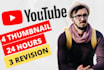 design 4 catchy youtube thumbnail in 24 hours