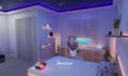 design a professional 3d minimalist style room with a clean aesthetic