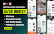 design mobile app UI UX within 12 hours in figma or adobe xd