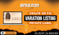 create amazon variation listing or fix amazon listing errors