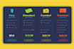 design a modern and eye catching PSD pricing tables