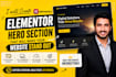 create elementor hero section that will make your website stand out