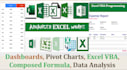 offer advanced excel data analytics and dashboards sevices