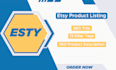 create SEO etsy listing with title description and 13 tags