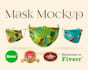 create 3d mask mock up for design and logo in 24 hrs