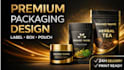 design premium product packaging label design for your brand