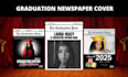 design your graduation newspaper cover and mobile invitation