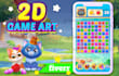 create 2d game art, game art, game UI, props, 2d game