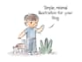 create a cute, modern, colourful illustrations and cartoons