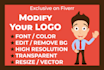 change logo image color, font, resolution, size, background