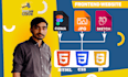 do frontend web development in HTML CSS javascript