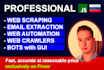 do web scraping , data scraping, scraping emails