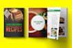 create cookbook, recipe book layout design with cover design