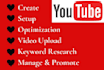 setup, manage, promote, rank and optimize your youtube channel