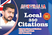create 350 australia local citations for local business