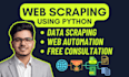 do python web scraping, data scraping, and data mining