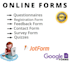 create responsive online form quiz survey using google forms or jotform