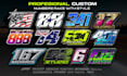 create professional racing numbers for jersey, bike, car, kart and simracing