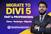 copy, clone, duplicate, redesign or migrate any website using divi 5