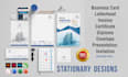 do visiting card, letterhead, id card, invoice, diploma, planner and certificate